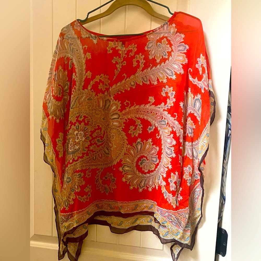 EUC Talbots brand sheer poncho top